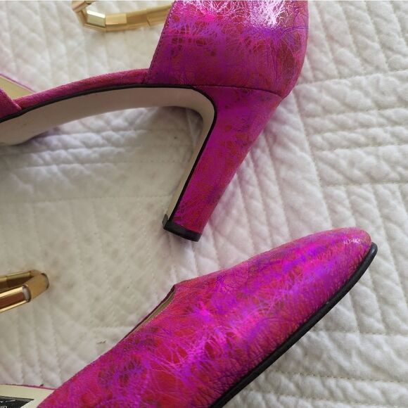 J.Renee Vintage Beautiful! tornasol hot pink elastic band heels - Picture 12 of 16